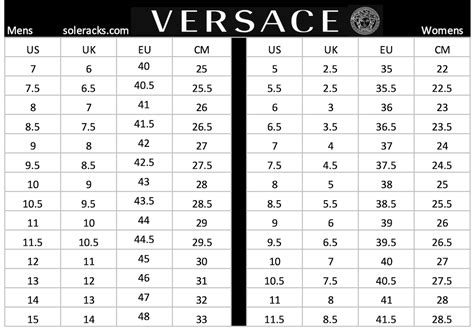 Versace size chart for women